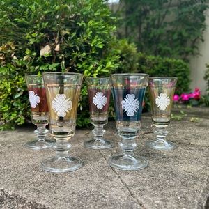 Vintage Italian 5 Piece Glass Cordial Liqueur Set